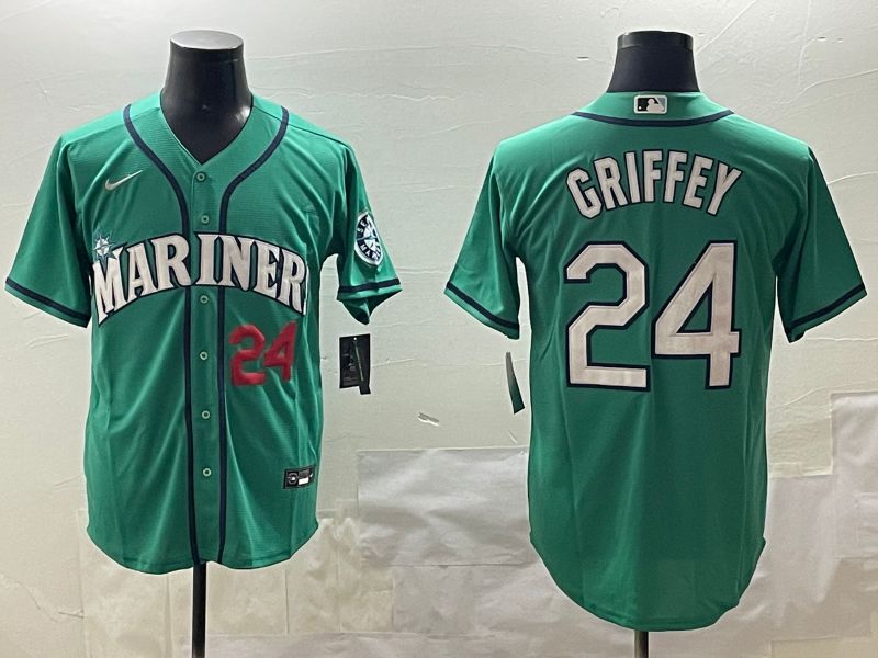 Men Seattle Mariners 24 Griffey Green Game 2025 Nike MLB Jersey style 3